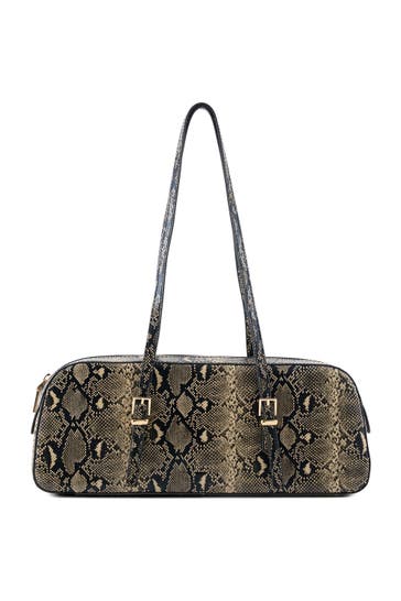 SEIDENFELT Handtasche reptile beige