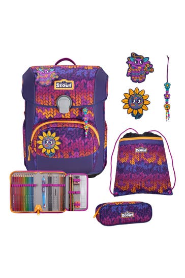 SCOUT Neo Exklusiv Superflash Schulranzen-Set 4-teilig