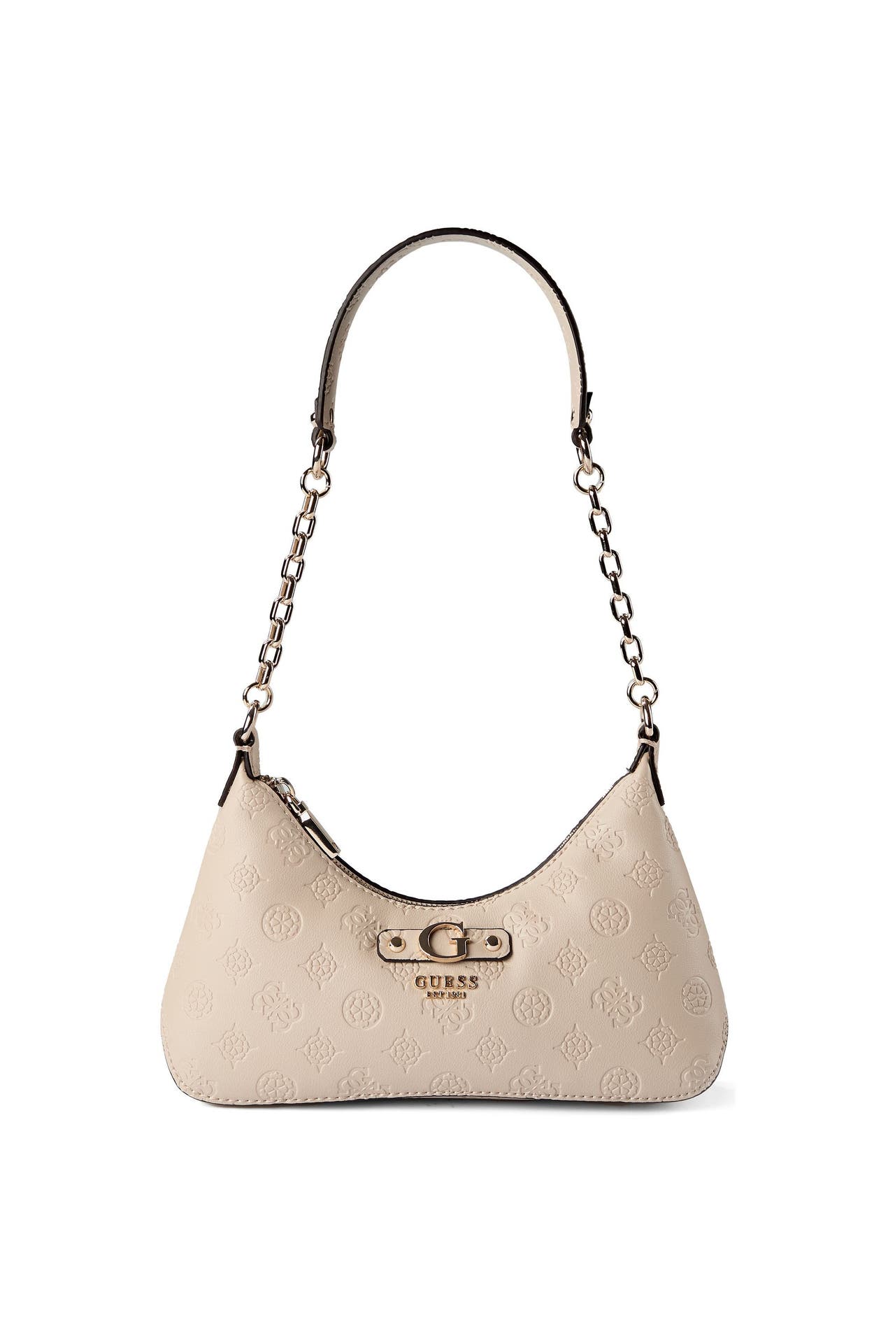 GUESS Handtasche light taupe logo, Bild 1