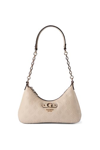 GUESS Handtasche light taupe logo