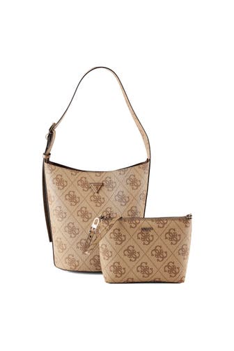 GUESS Handtasche latte logo