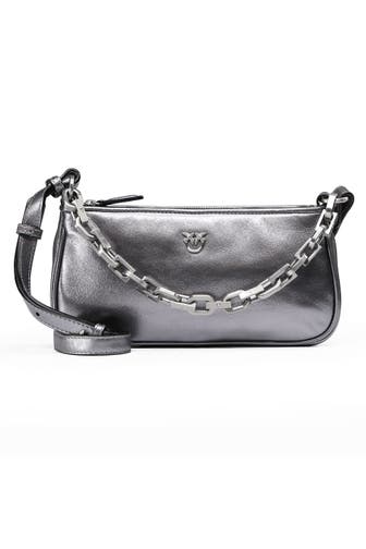 PINKO Handtasche gun metal-matt silver