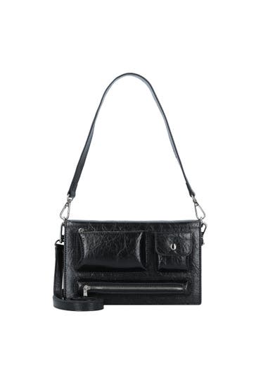 SEIDENFELT Handtasche glossy black