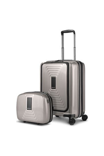 REDOLZ Koffer coffee grey metallic