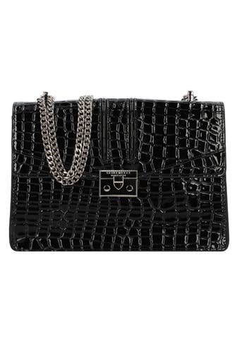 SEIDENFELT Umhängetasche croco print black