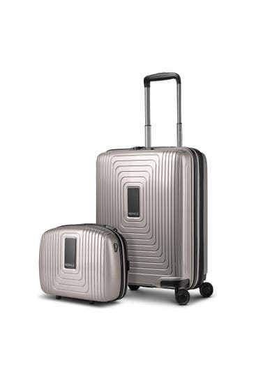 REDOLZ Koffer coffee grey metallic