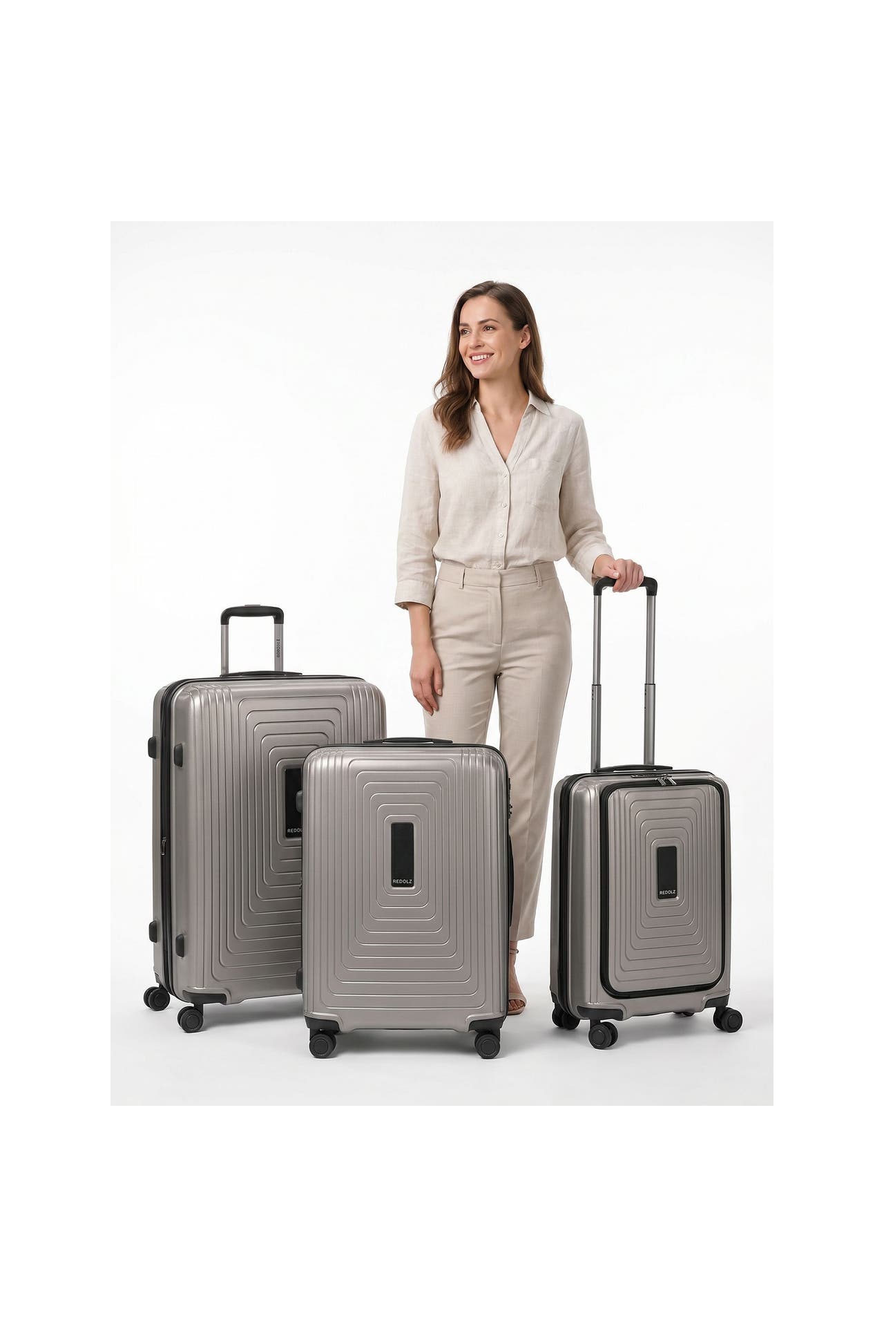 REDOLZ Koffer coffee grey metallic, Bild 1