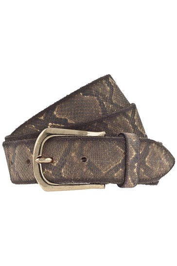 B.BELT Gürtel dunkel grau/gold metallic