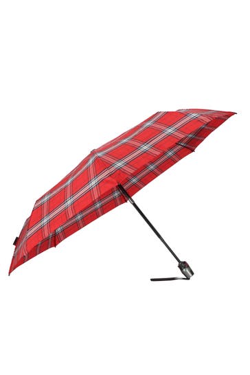 KNIRPS Regenschirm check red navy