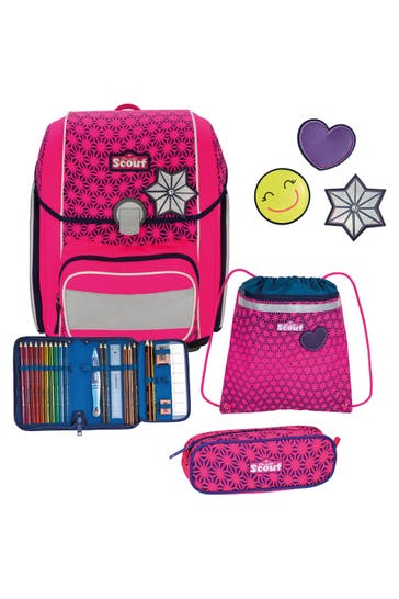 SCOUT Genius Neon Safety DIN Schulranzen-Set 4-teilig