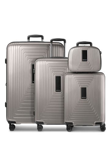 REDOLZ Koffer coffee grey metallic