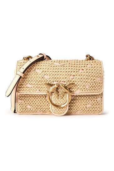 PINKO Umhängetasche paglia-rosa-antique gold
