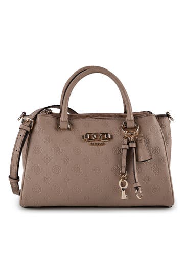 GUESS Umhängetasche dark taupe logo