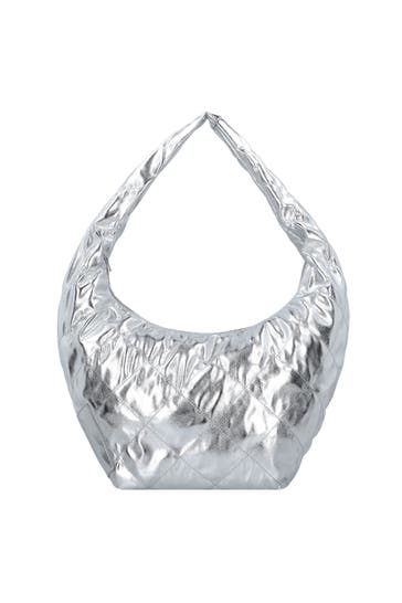 SEIDENFELT Handtasche silver