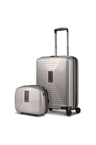 REDOLZ Koffer coffee grey metallic