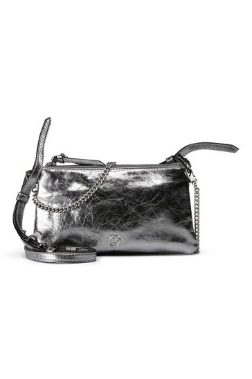 PINKO Handtasche gun metal-matt silver