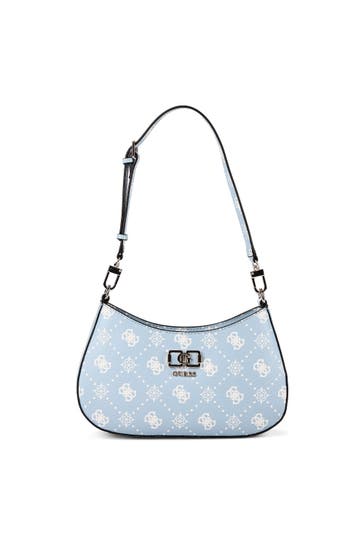 GUESS Handtasche light blue logo