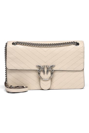 PINKO Handtasche bianco seta-matt silver