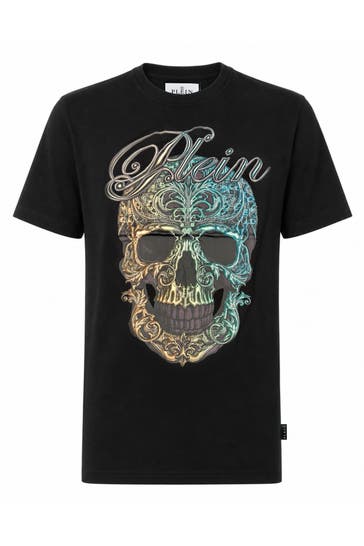 PHILIPP PLEIN Kurzarm-Rundhals-T-Shirt SKULL