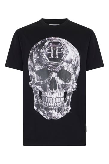 PHILIPP PLEIN Jersey T-Shirt Glass Skull