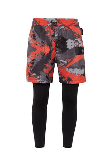 PLEIN SPORT Sweatpant CAMOUFLAGE 0220 | black/orange Wide/ Loose Fit