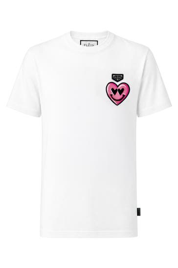 PHILIPP PLEIN Kurzarm-Rundhals-T-Shirt HEART