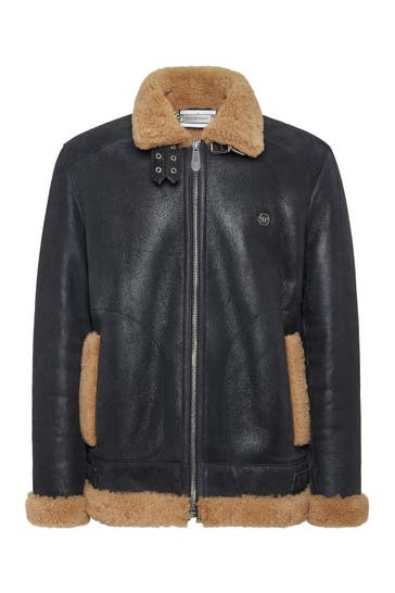 PHILIPP PLEIN Lederjacke 0206 | black/beige