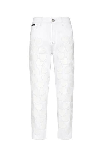 PHILIPP PLEIN Jeans HEART 01GD | SnowWhite(norotture) Boyfriend