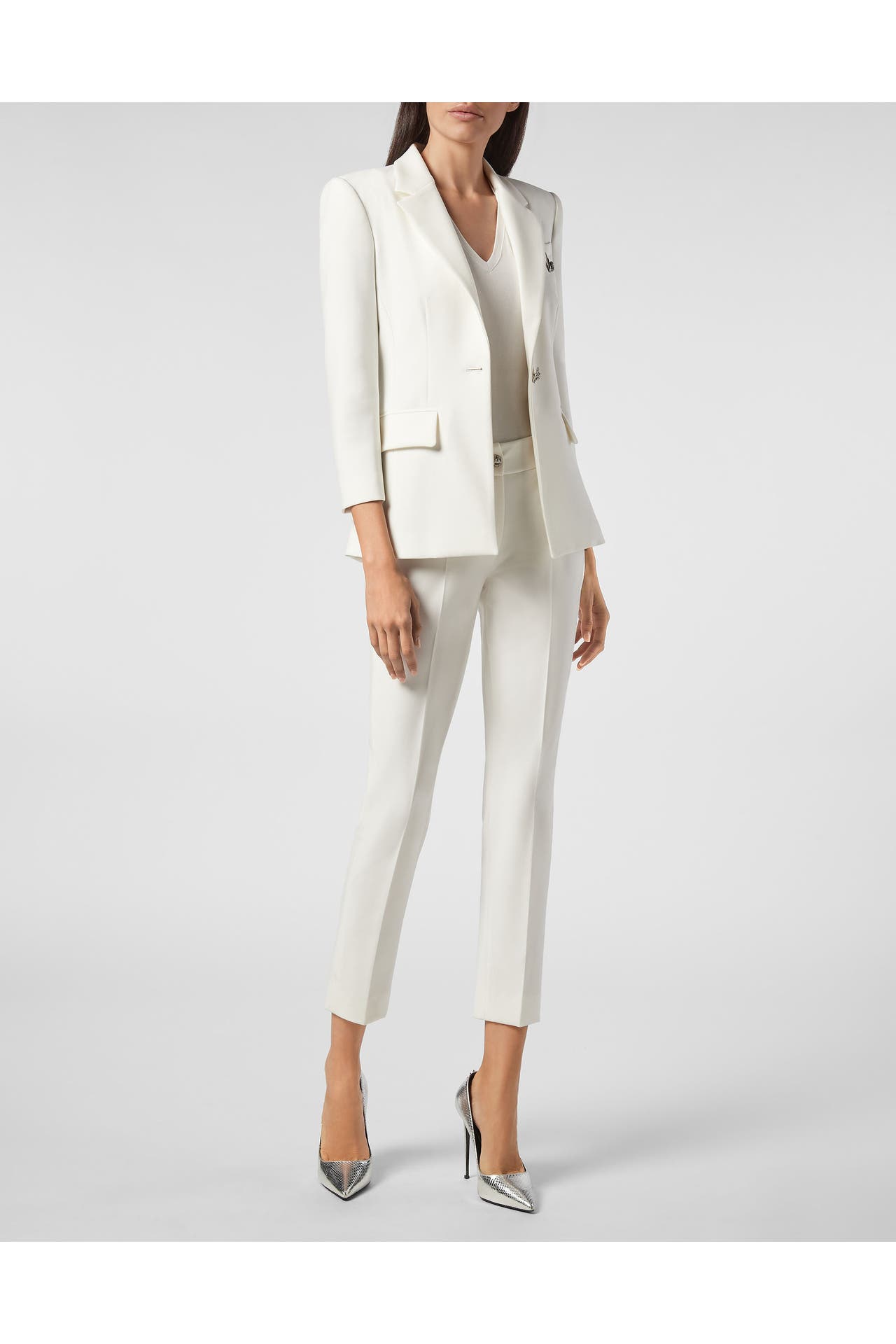 PHILIPP PLEIN Business-Hose ICONIC PLEIN 01 | white Slim, Bild 1