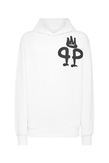 PHILIPP PLEIN Hoodie KING PLEIN 01 | white