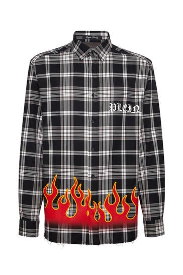 PHILIPP PLEIN Karohemd 02 | black Loose Fit