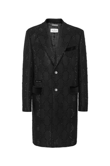 PHILIPP PLEIN Wollmantel MONOGRAM 02 | black