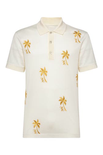 BILLIONAIRE Polo-Shirt PALMS 01 | white