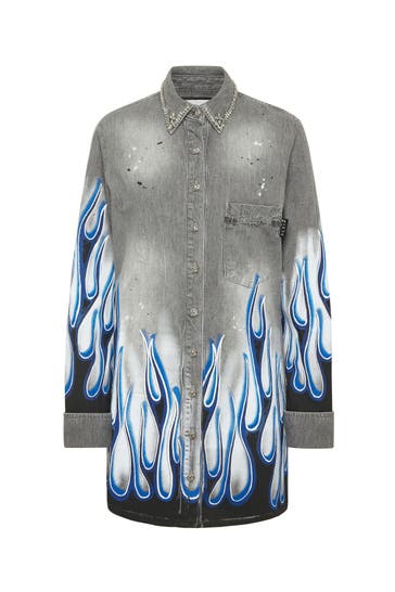 PHILIPP PLEIN Casual-Bluse RACING 10GX | ConcreteGrey