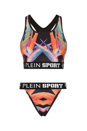 PLEIN SPORT Bikini FLOWERS 0221 | black/multicolored