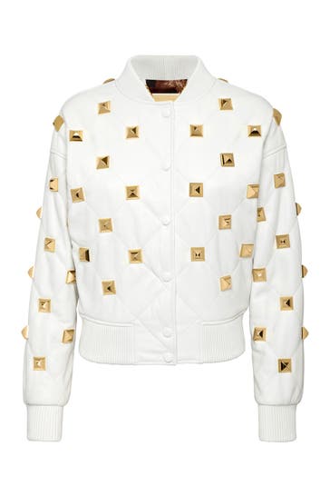 PHILIPP PLEIN Lederjacke 01 | white