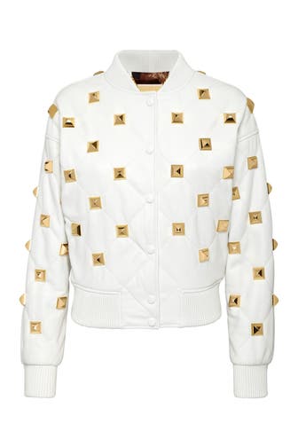 PHILIPP PLEIN Lederjacke 01 | white