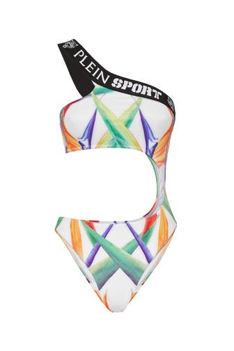 PLEIN SPORT Badeanzug FLOWERS 0121 | white/multicolored