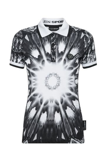 PLEIN SPORT Polo-Shirt OPTICAL FLOWER 02 | black