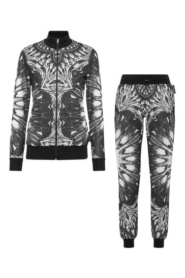 PLEIN SPORT Sweatjacke OPTICAL FLOWER 02 | black