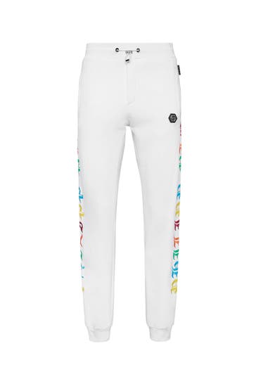 PHILIPP PLEIN Sweatpant GOTHIC PLEIN 0121 | white/multicolored Loose Fit