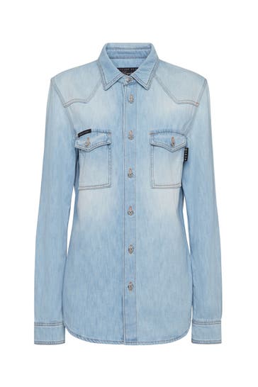 PHILIPP PLEIN Casual-Bluse SKULL 07LU | LuminousBlue