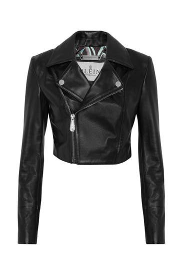 PHILIPP PLEIN Lederjacke FLAME RACING 02 | black