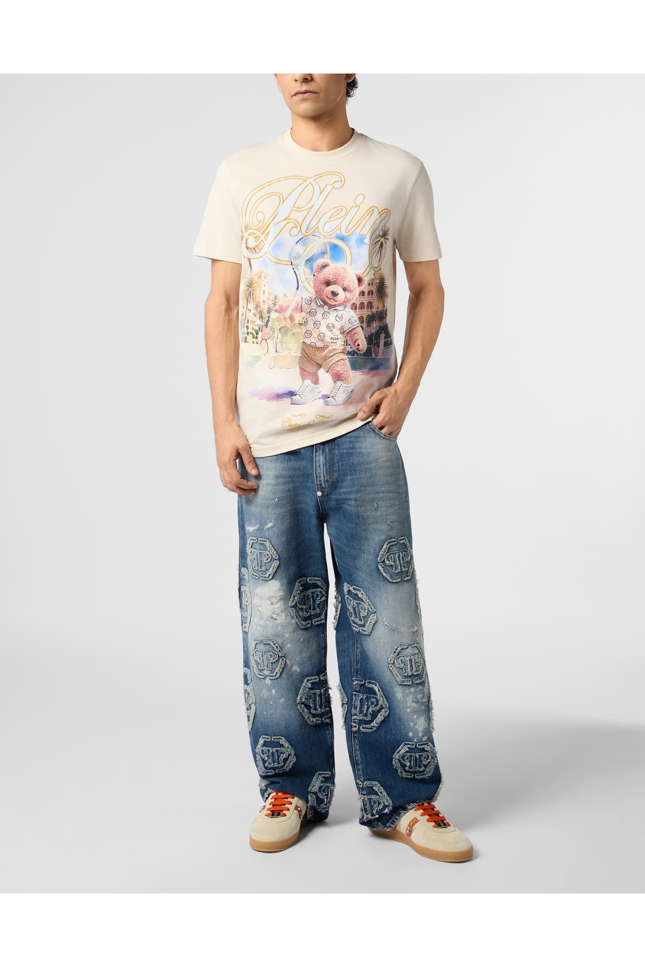 PHILIPP PLEIN Round Neck T-Shirt Teddy Tennis, Bild 1