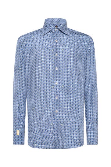 BILLIONAIRE Business-Hemd FLOWERS 08 | middleblue Slim Fit