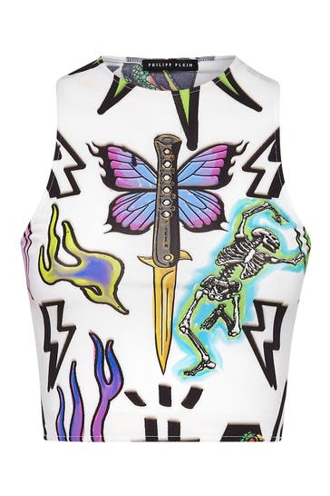 PHILIPP PLEIN Top MONOGRAM 0121 | white/multicolored