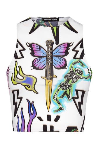 PHILIPP PLEIN Top MONOGRAM 0121 | white/multicolored