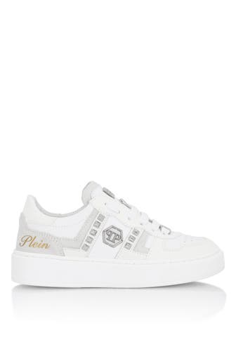 PHILIPP PLEIN Mix Materials Low-Top Sneakers with Studs