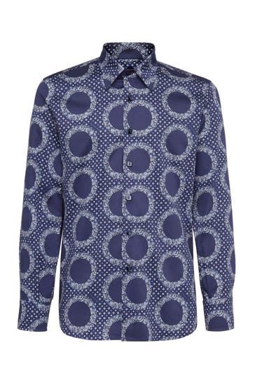BILLIONAIRE Business-Hemd PAISLEY 14 | darkblue Slim Fit