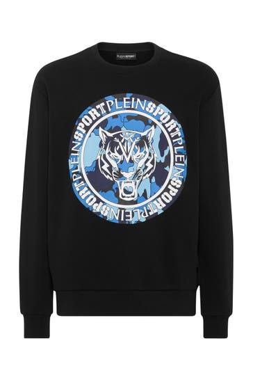 PLEIN SPORT Sweatshirt CARBON TIGER 0207 | black/lightblue